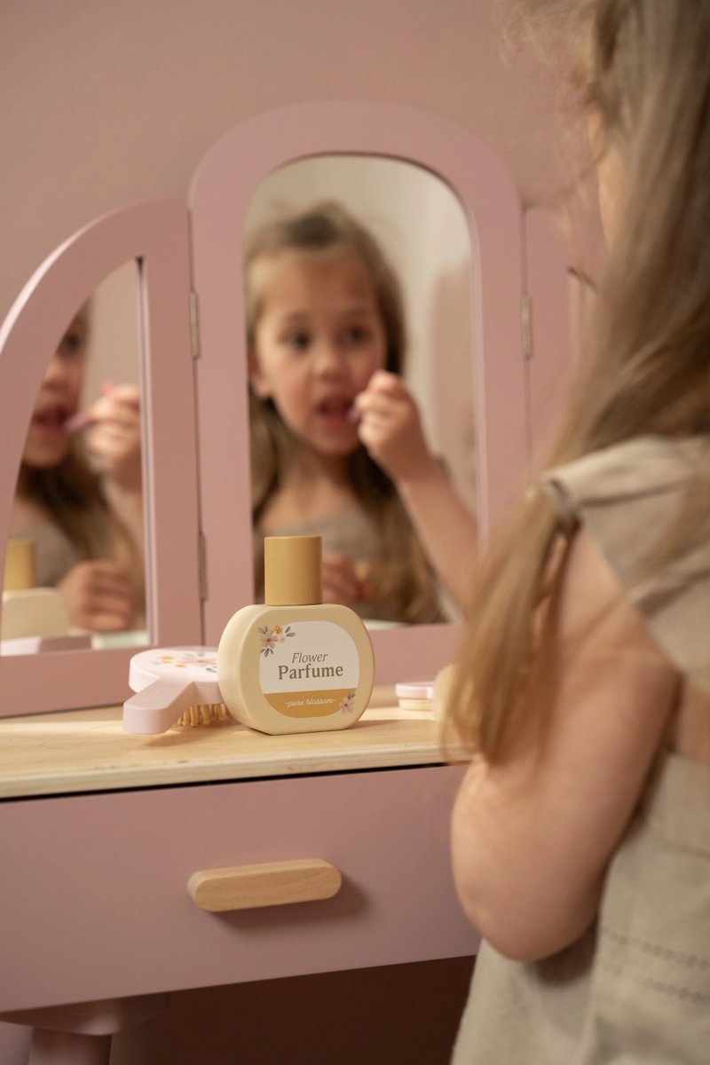 Coiffeuse enfant en bois – Table de maquillage avec miroir et accessoires