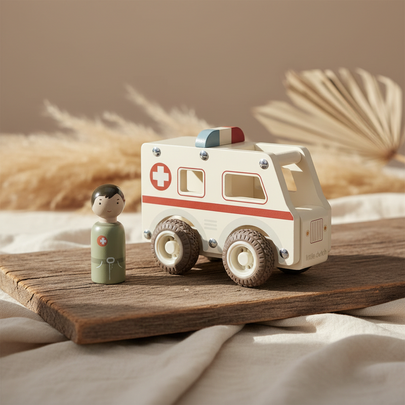 Wooden ambulance, customizable with name