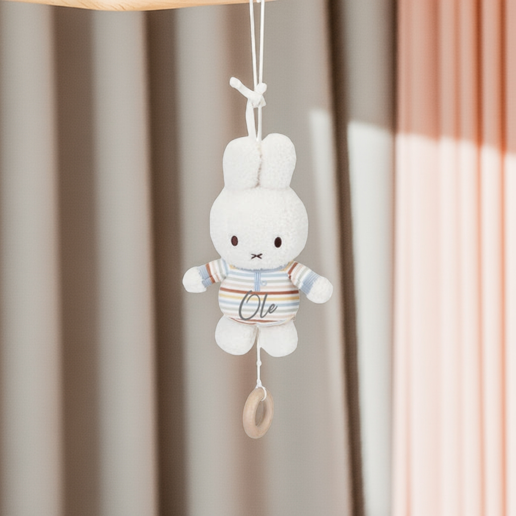 Boîte à musique lapin vintage Sunny Stripes x Miffy – Cadeau de naissance