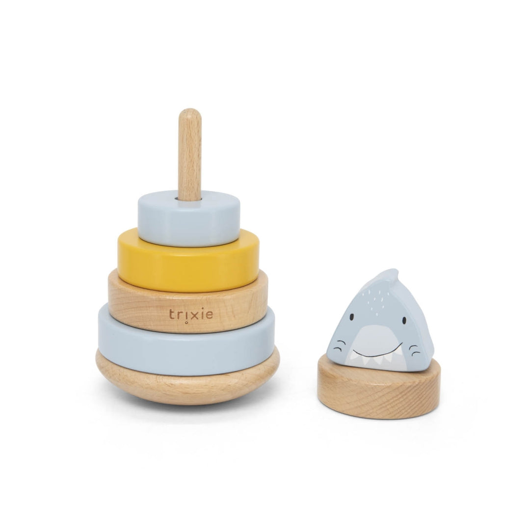 Tour de piles en bois - Monsieur Requin - pour la naissance | Trixie