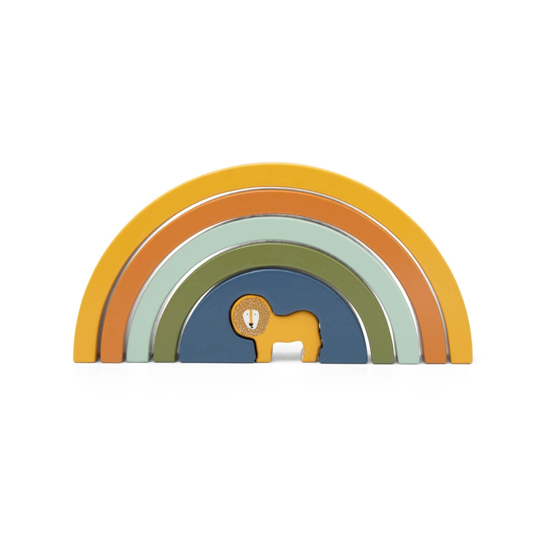 Rainbow Stacking Game made of wood - Mr. Lion | Trixie