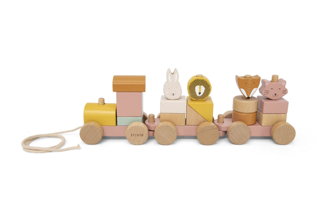Personalized Wooden Train Animals Mrs. Cat - Gift for Christening | Schmatzepuffer