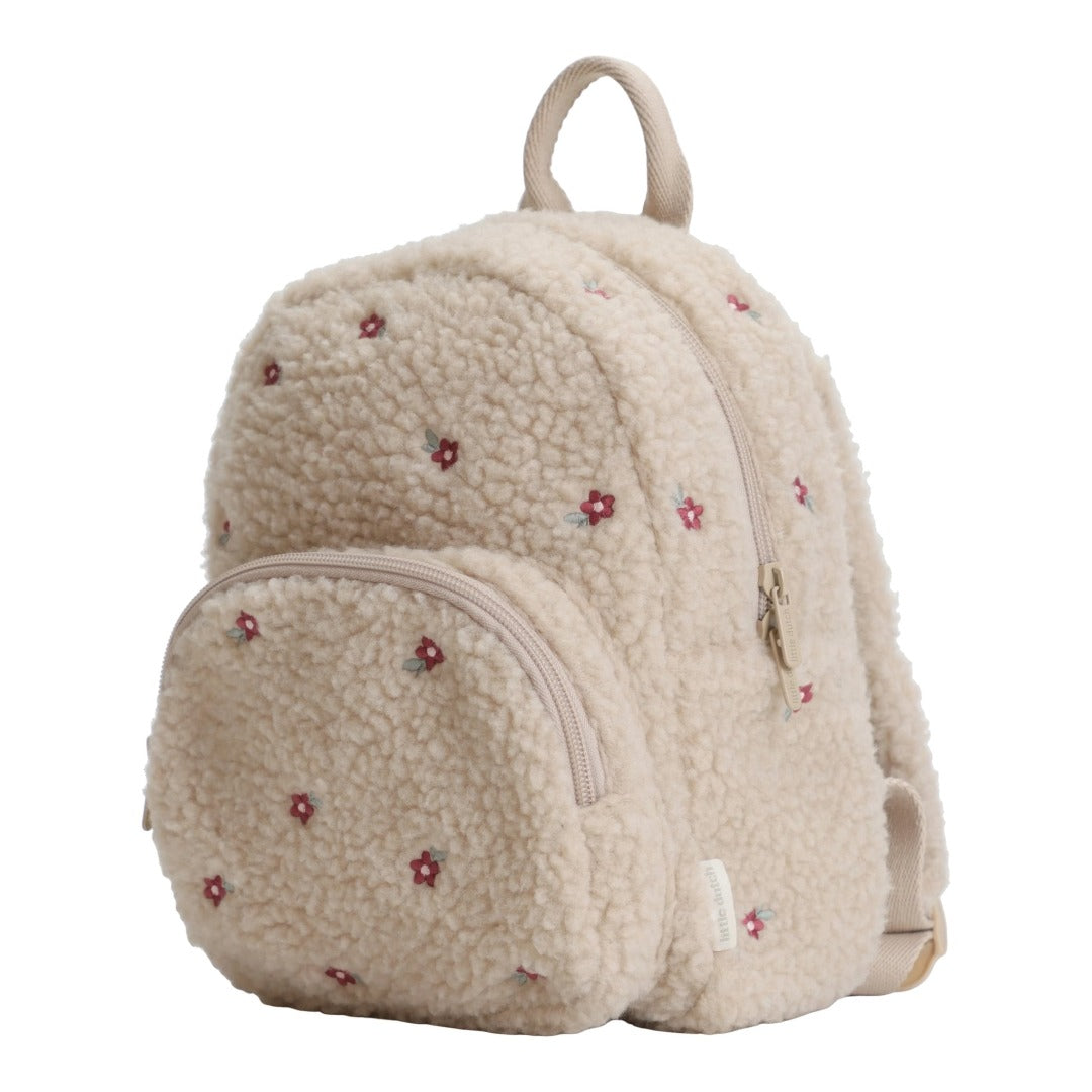 Sac à dos en peluche sable
