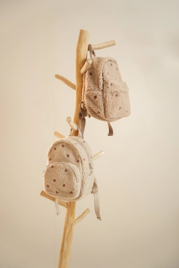 Sac à dos en peluche sable