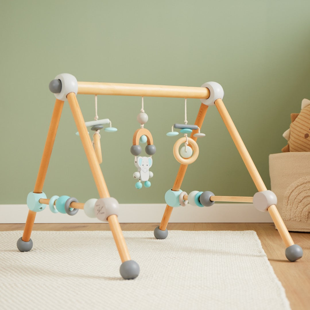 Elephant Wooden Play Gym for Babies | Schmatzepuffer
