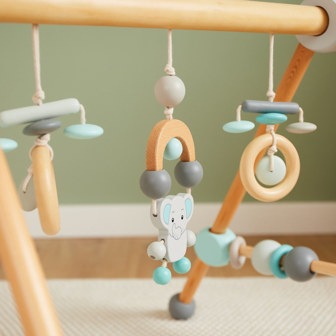 Elephant Wooden Play Gym for Babies | Schmatzepuffer
