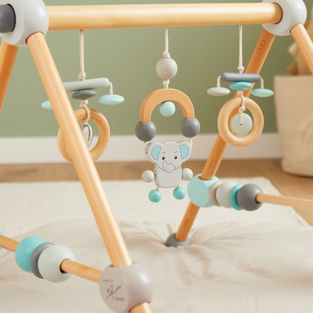 Elephant Wooden Play Gym for Babies | Schmatzepuffer