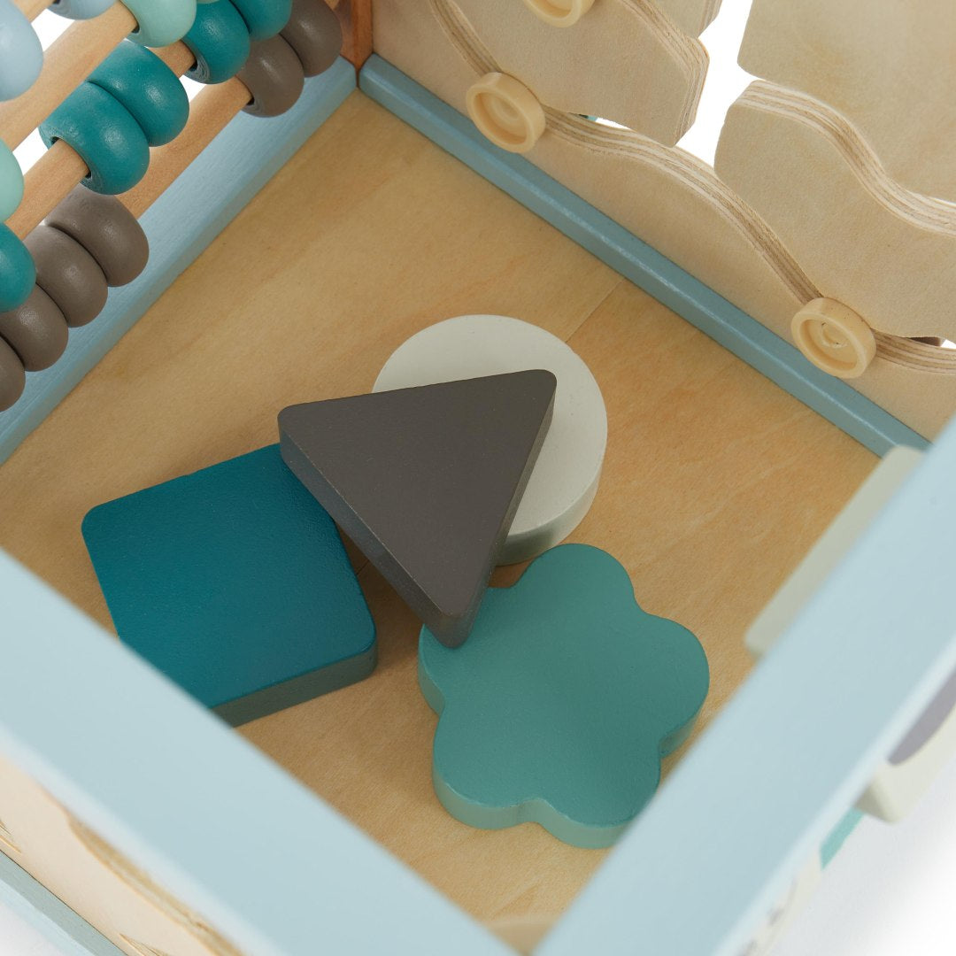 Cube d'activités animaux de la forêt en bois | bieco