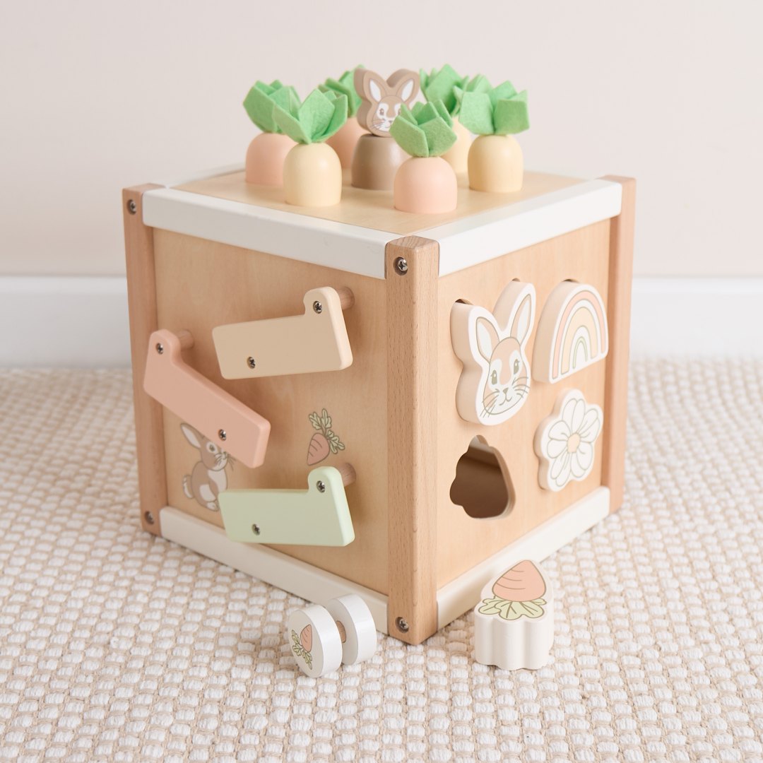 Cube d'activités Lapin Fine en bois | bieco