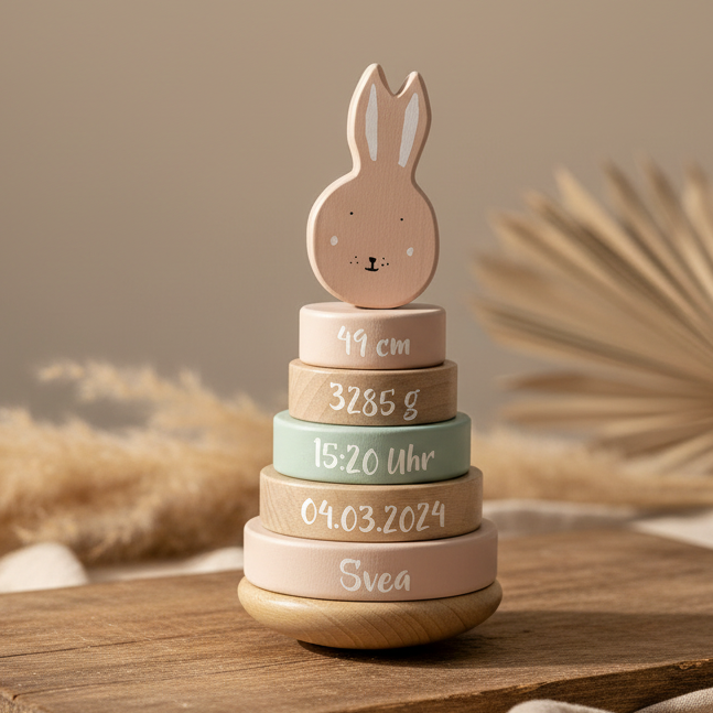 Empileur Madame Lapin en bois - Pour la naissance | Trixie