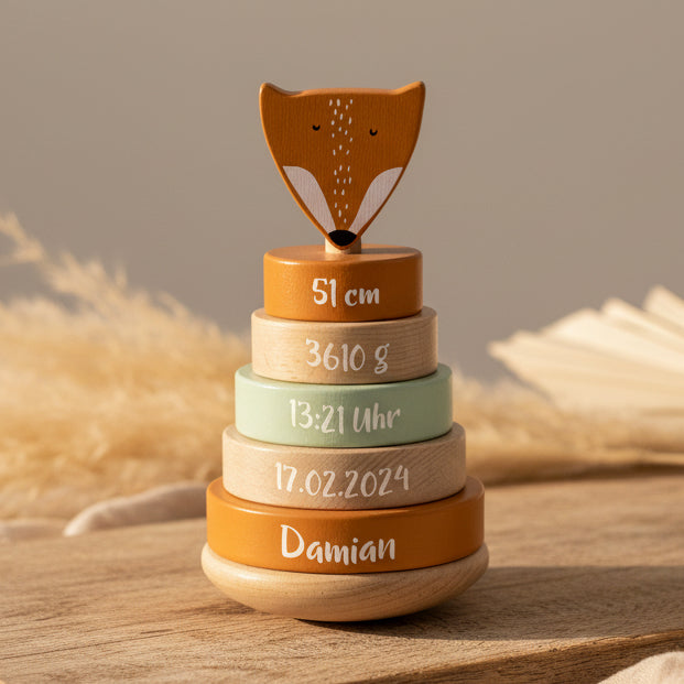 Tour d'empilage Monsieur Renard Bois - pour la naissance | Trixie
