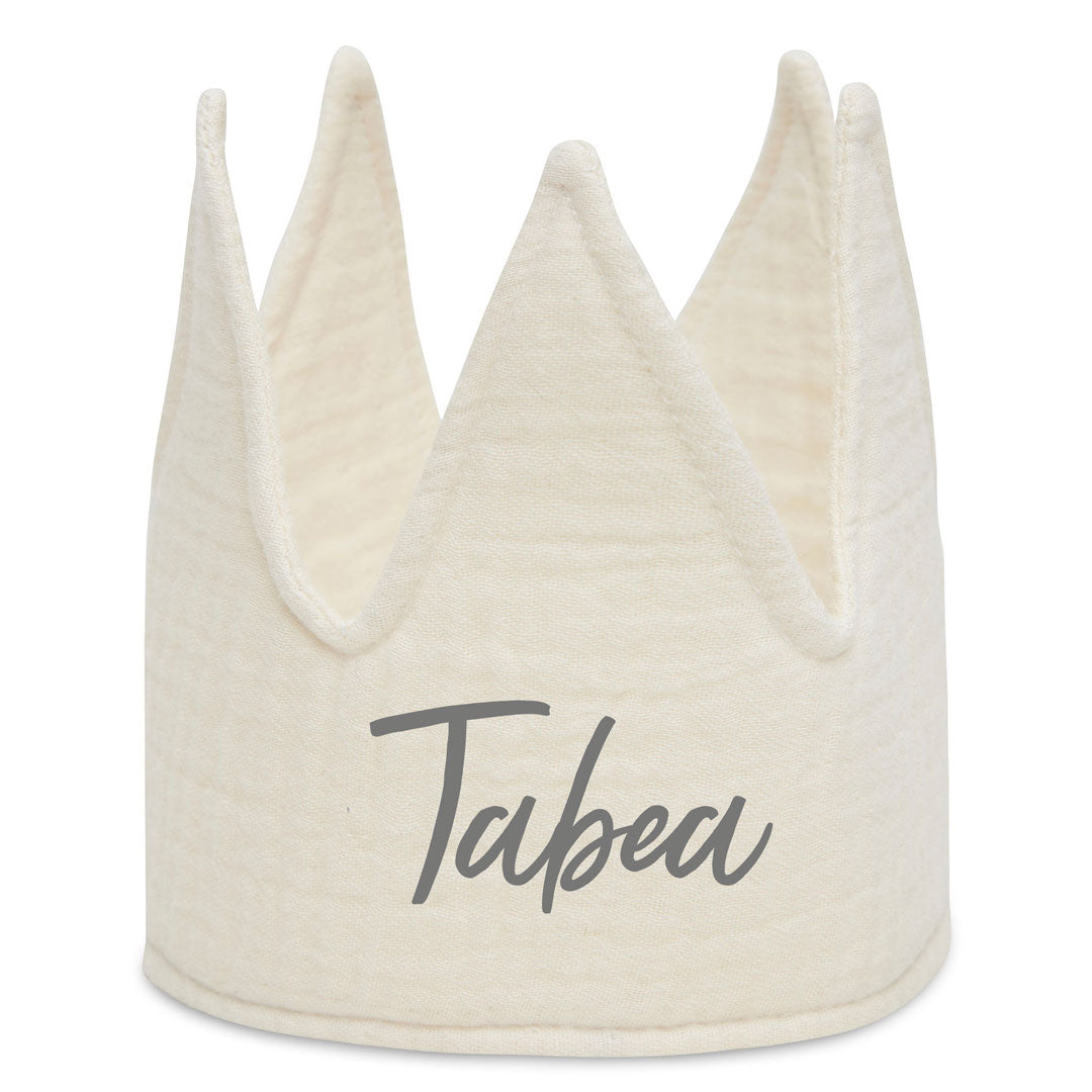 Ivory birthday crown for 1st-5th birthdays, made of cotton | Jollein