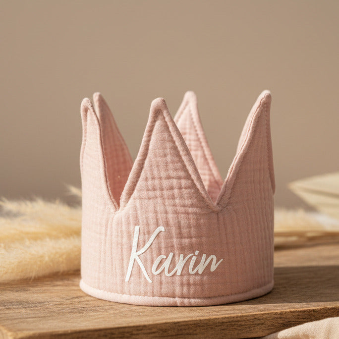 Couronne d'anniversaire rose en coton pour le 1er au 5ème anniversaire | Jollein