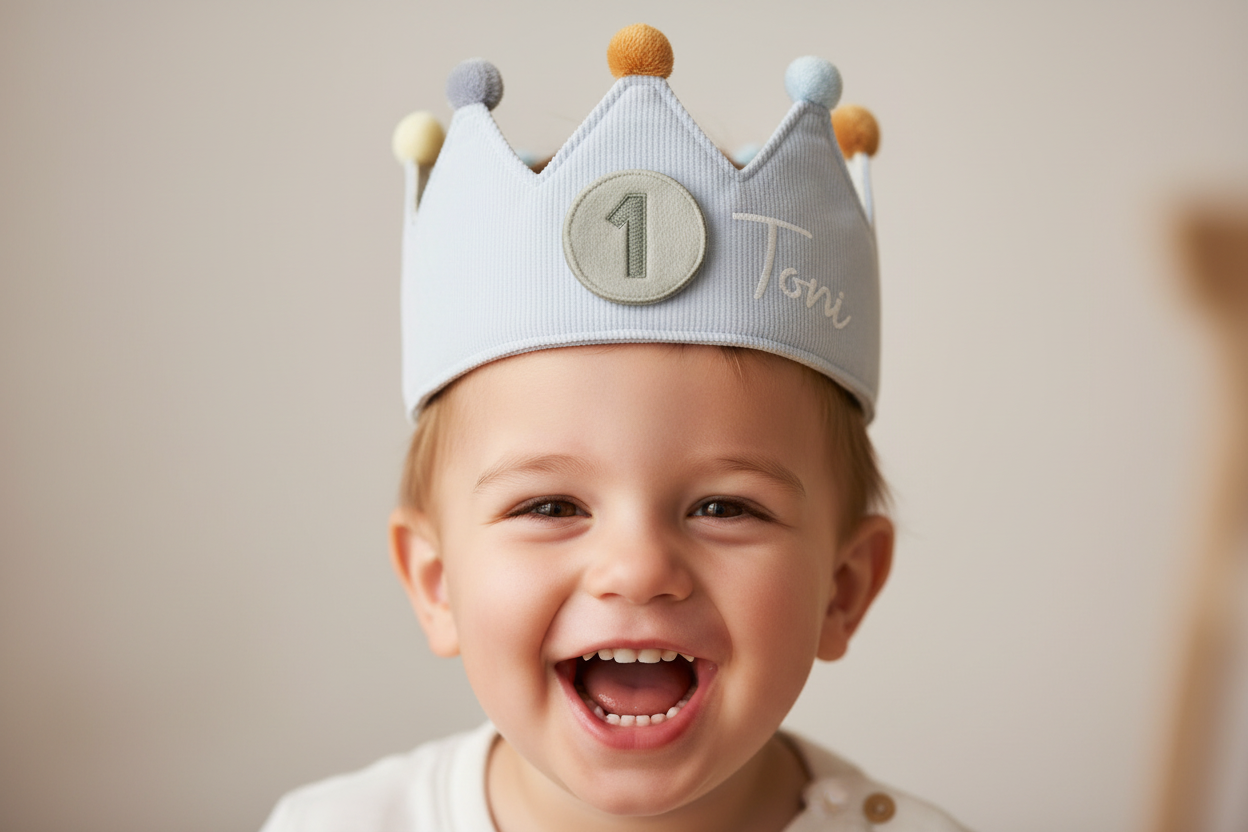Couronne d'anniversaire bleue