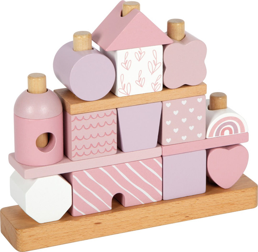 Maison empilable personnalisée rose pour naissance | small foot by Schmatzepuffer