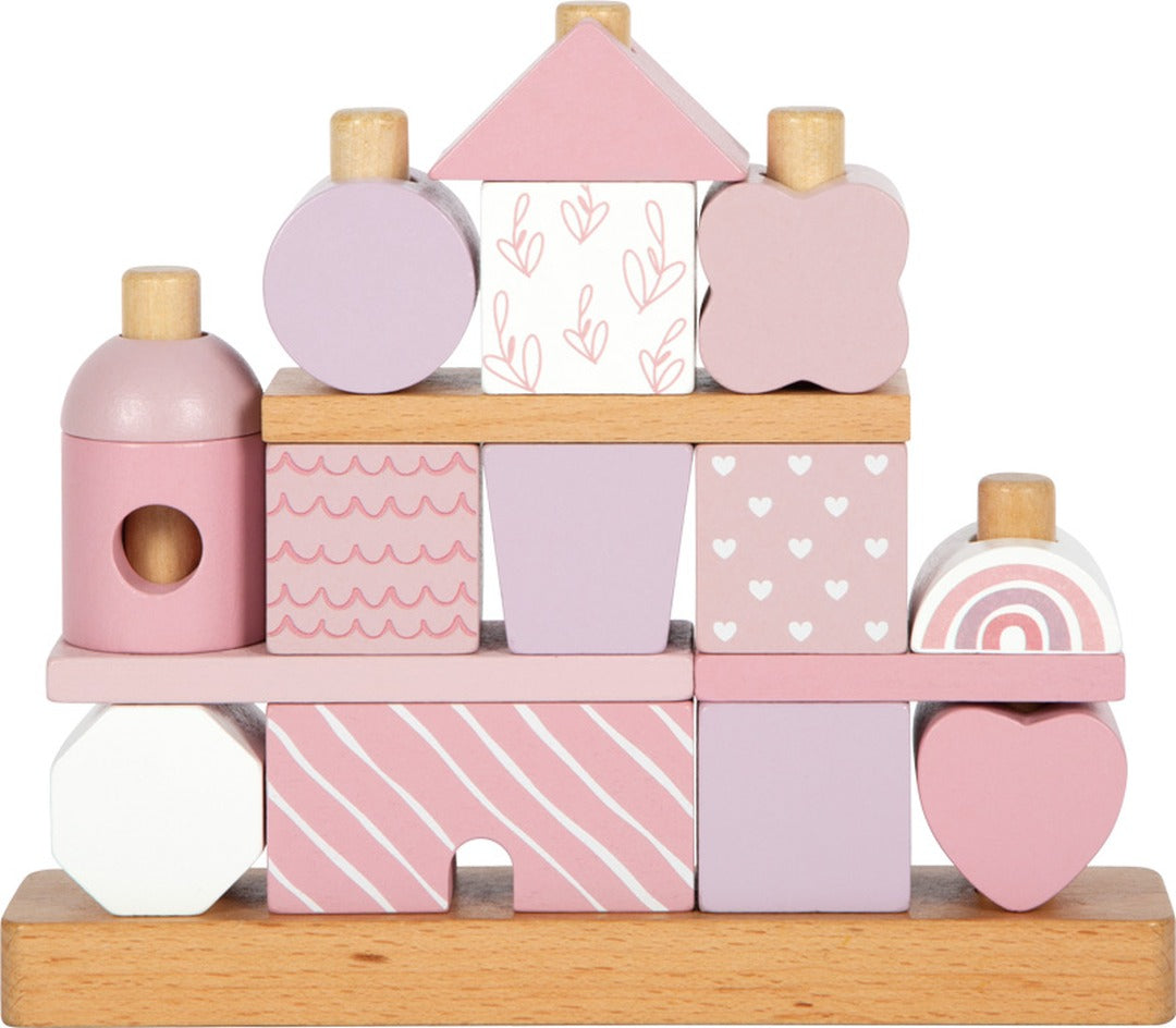 Maison empilable personnalisée rose pour naissance | small foot by Schmatzepuffer