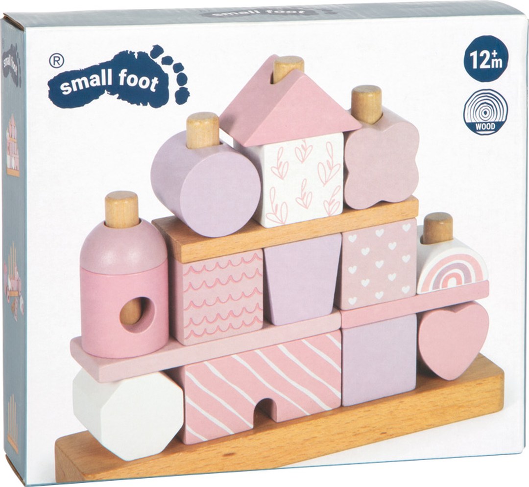 Maison empilable personnalisée rose pour naissance | small foot by Schmatzepuffer