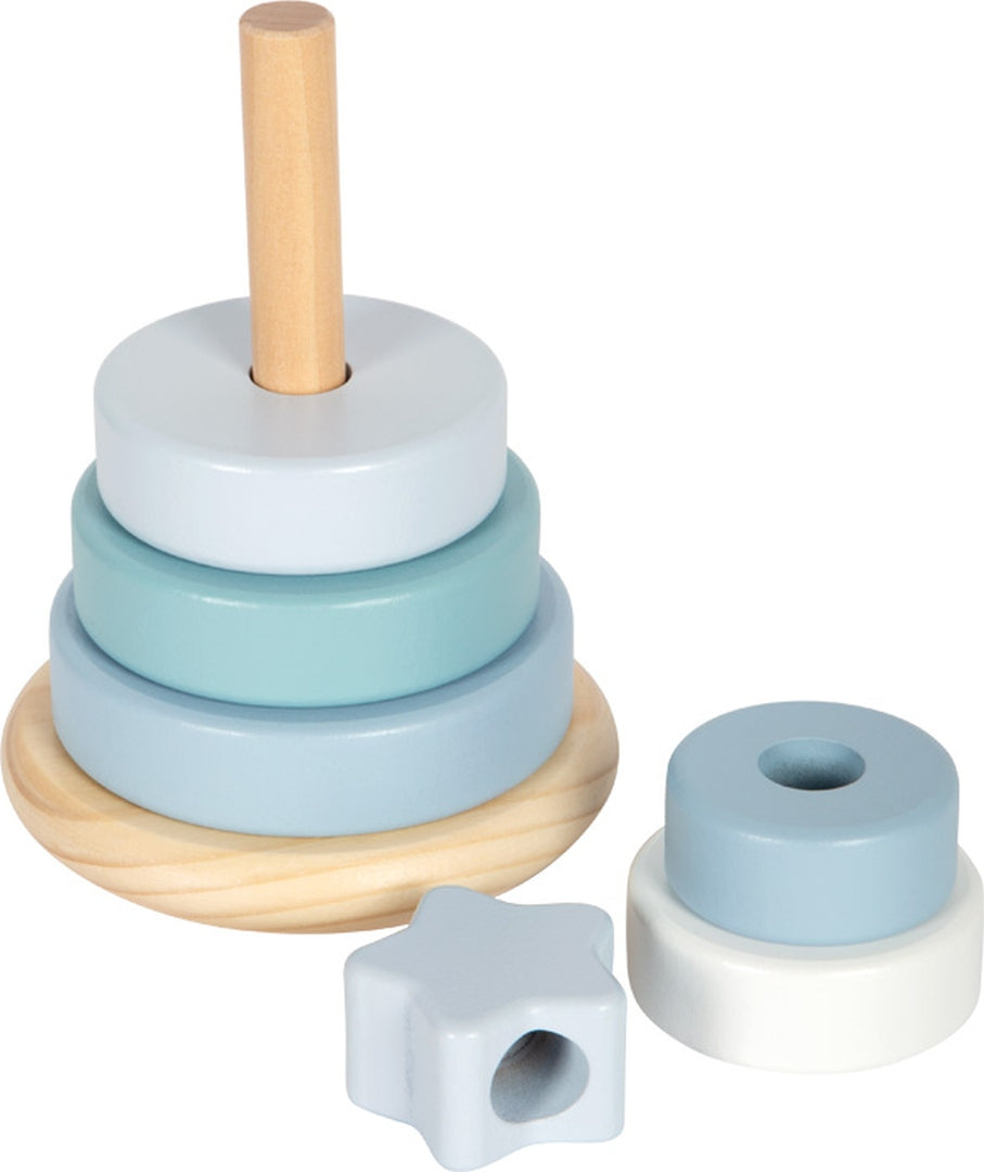 Tour de cubes personnalisée bleue - Cadeau de naissance | par Schmatzepuffer
