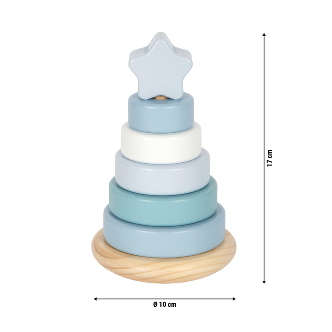 Tour de cubes personnalisée bleue - Cadeau de naissance | par Schmatzepuffer