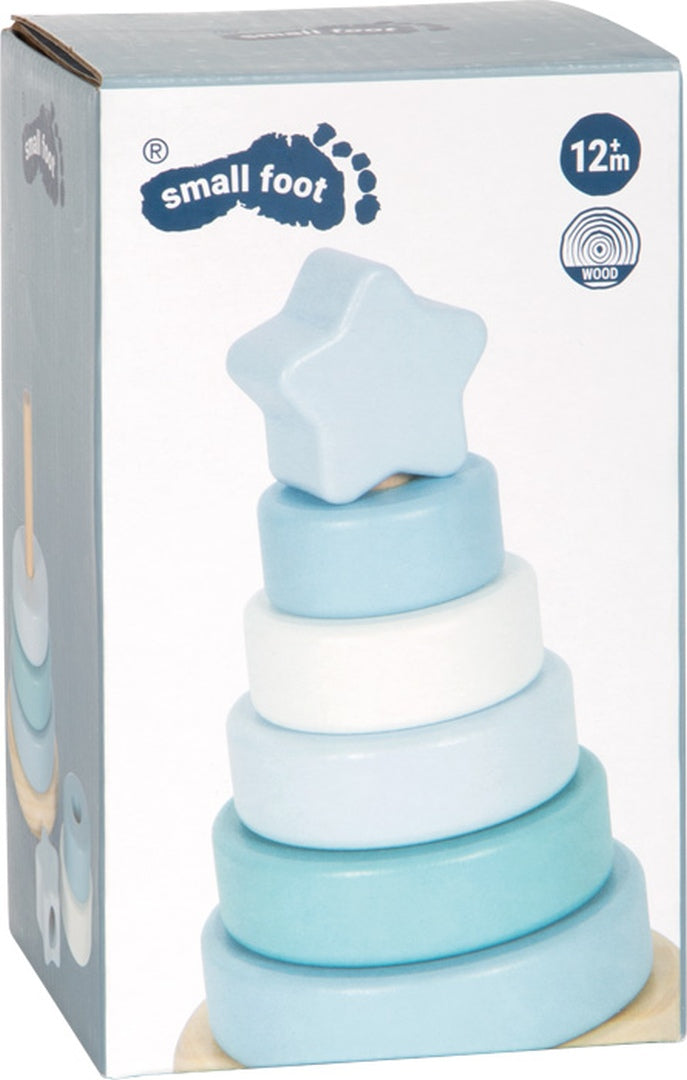 Tour de cubes personnalisée bleue - Cadeau de naissance | par Schmatzepuffer
