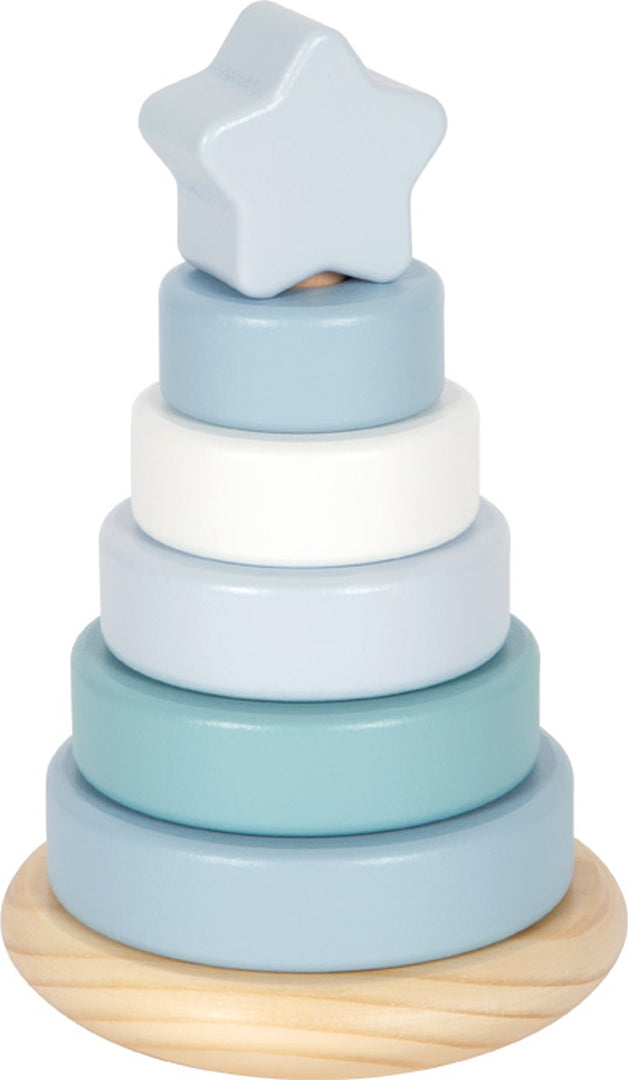 Tour empilable personnalisée bleue - Pour le baptême | small foot by Schmatzepuffer