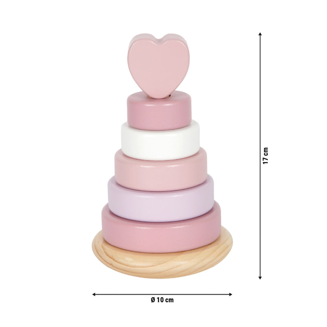 Tour à empiler personnalisée rose - Pour le baptême | small foot by Schmatzepuffer