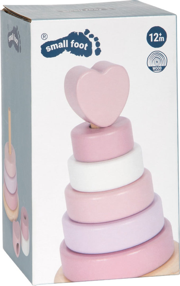 Tour à empiler personnalisée rose - Pour le baptême | small foot by Schmatzepuffer