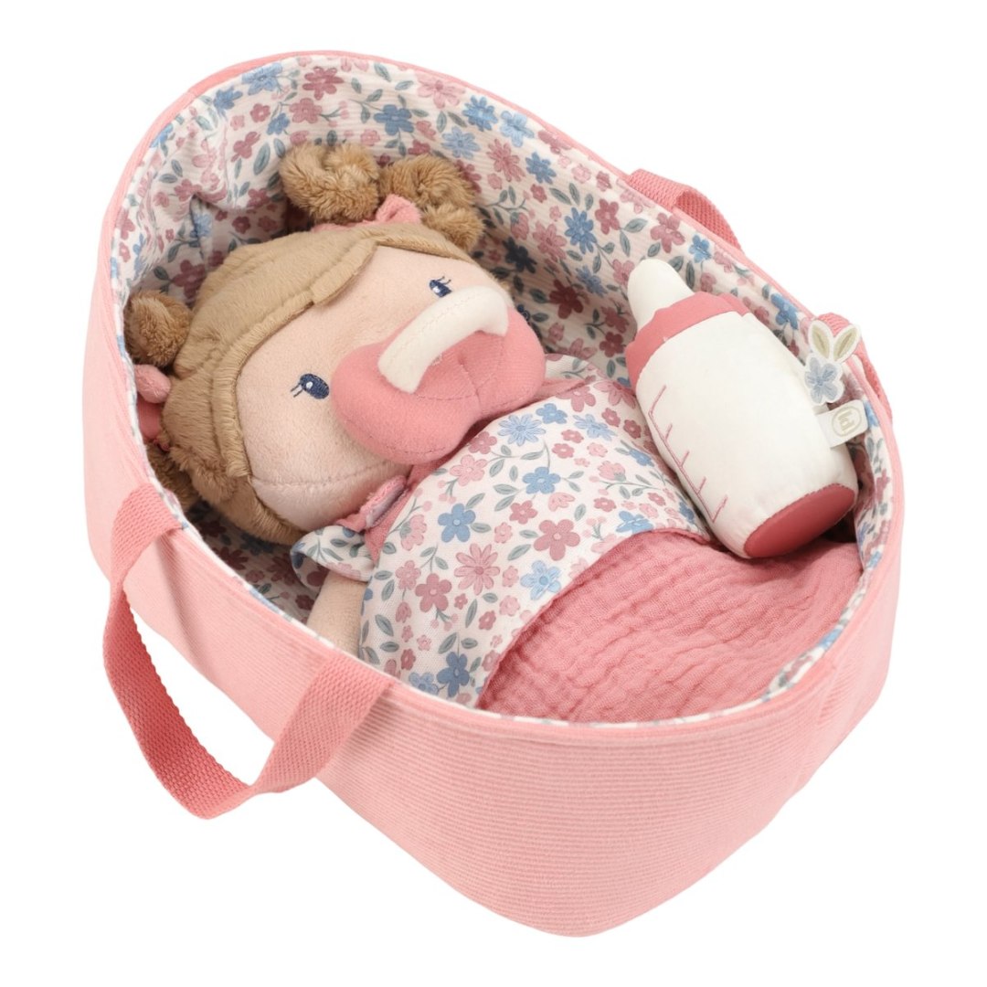 Babypuppe Rosa im Körbchen | Little Dutch