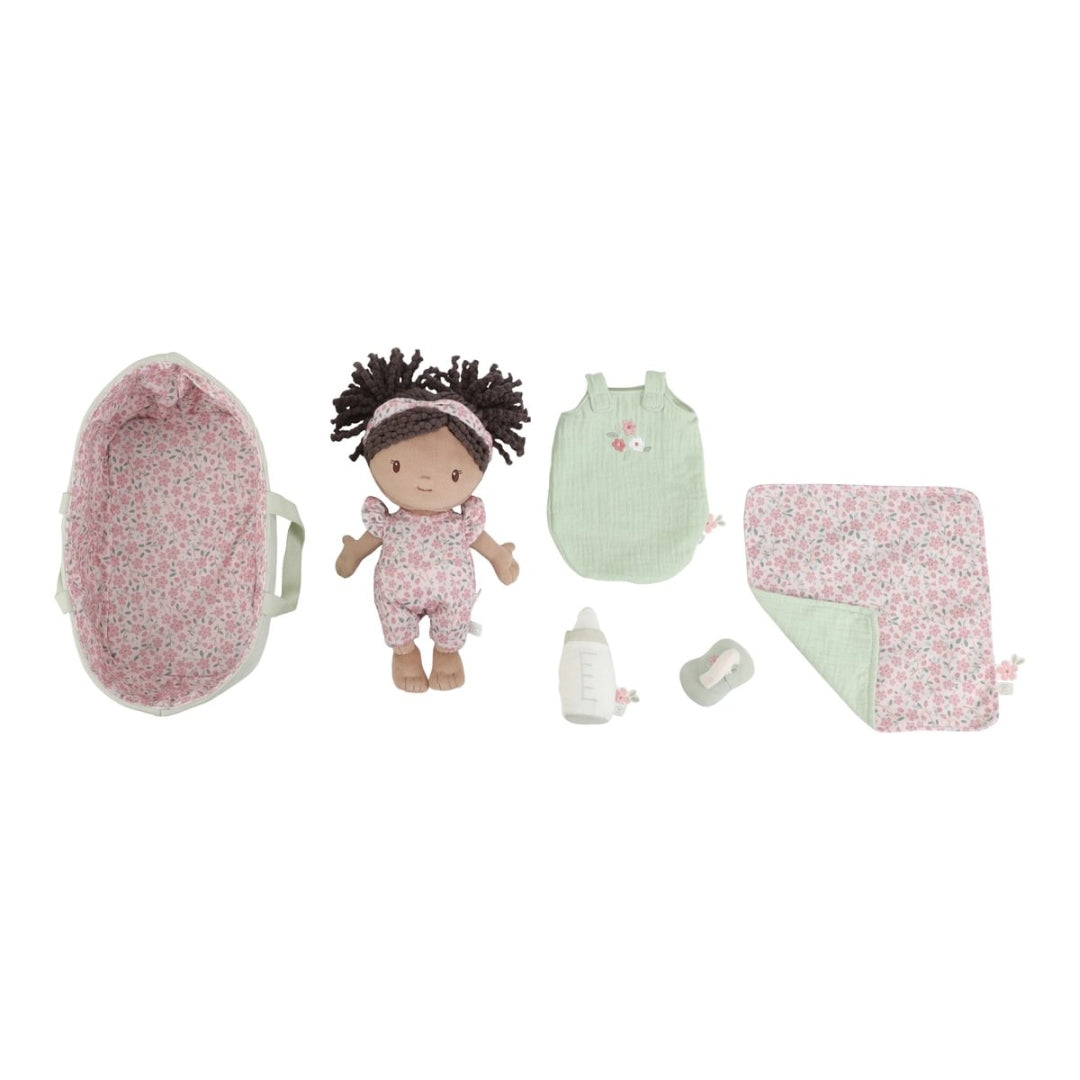 Personalized Baby Doll in a Basket – a loving gift for a birth