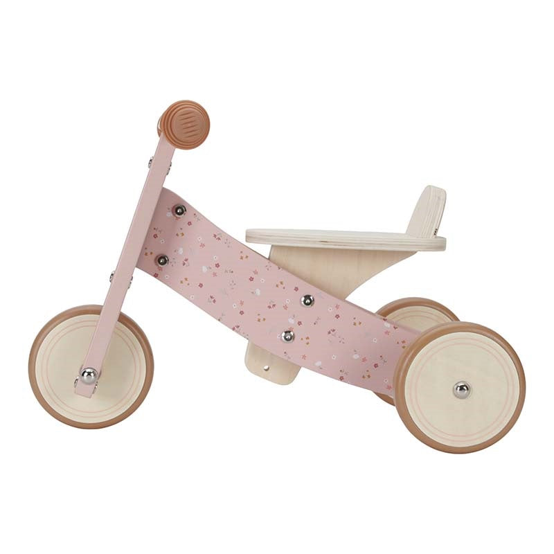 Tricycle en bois personnalisé rose avec nom – Cadeau pour les tout-petits