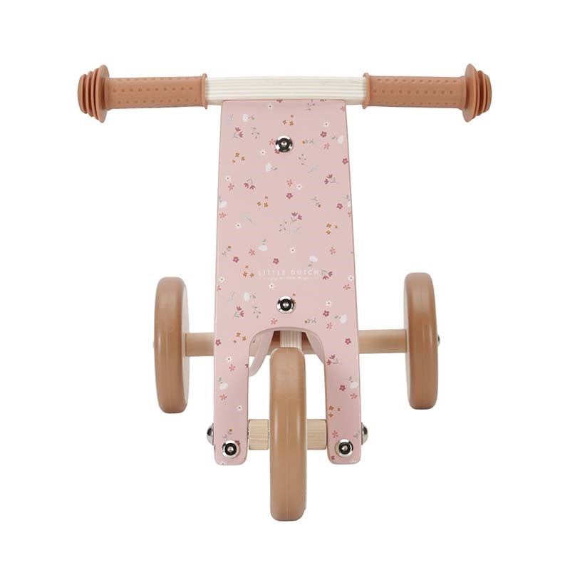 Tricycle en bois personnalisé rose avec nom – Cadeau pour les tout-petits