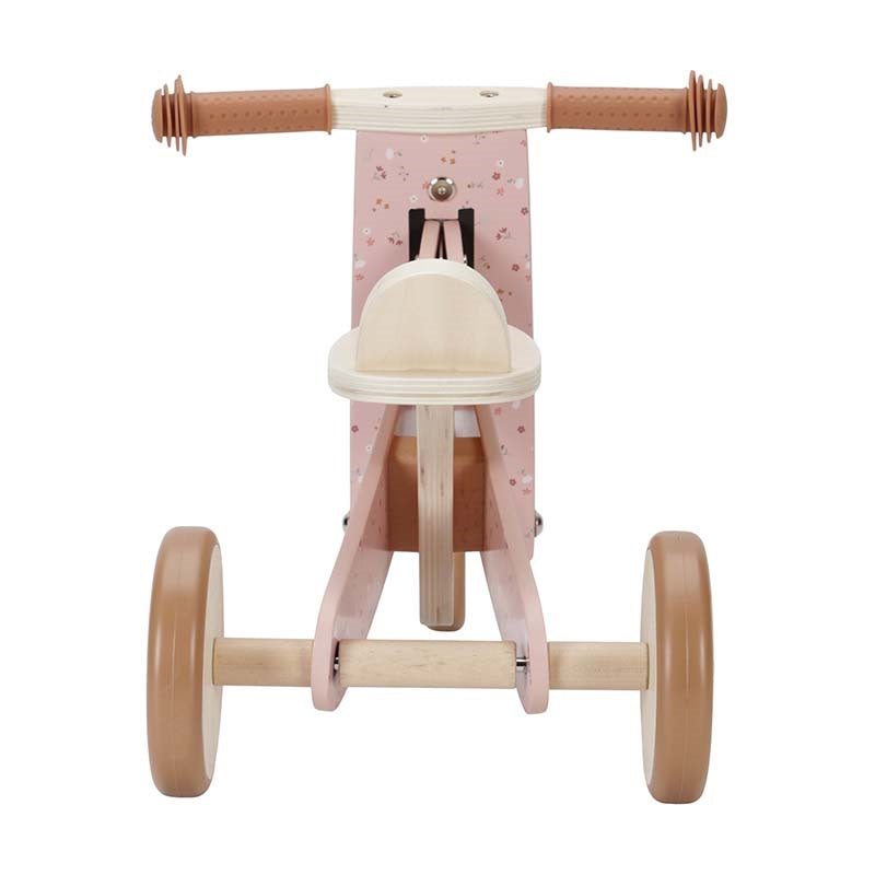 Tricycle en bois personnalisé rose avec nom – Cadeau pour les tout-petits