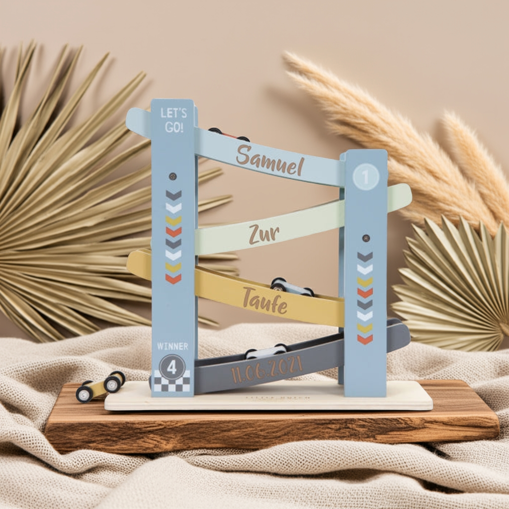 Circuit de billes personnalisé Cadeau de baptême par Schmatzepuffer