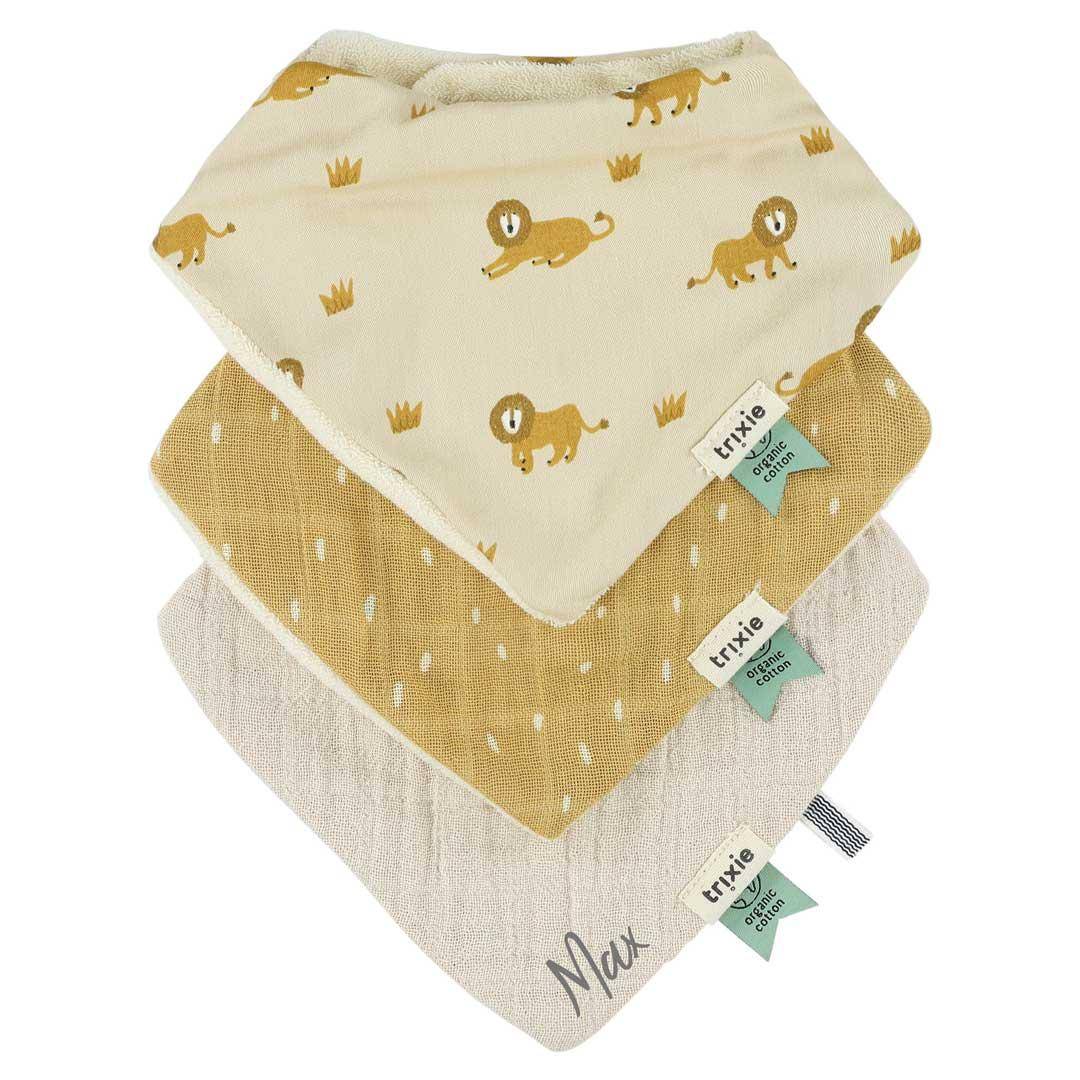 Lot de 3 bavoirs bandanas – Lively Lion | Trixie
