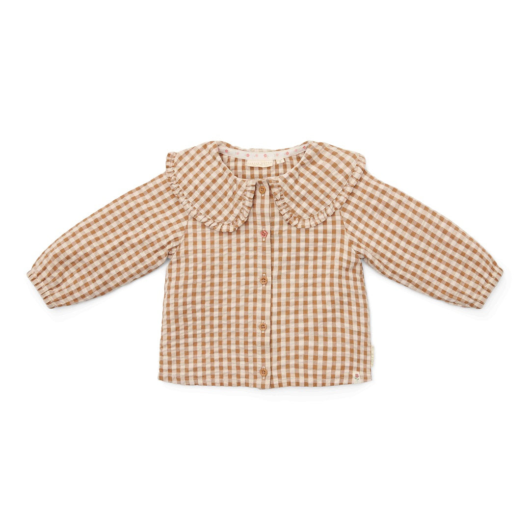 Chemisier à carreaux marron – Little Farm | Little Dutch