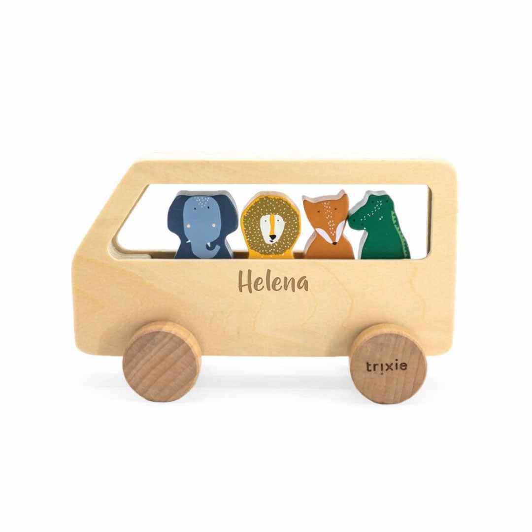 Bus animalier en bois pour enfants – Jouet d'éveil en bois | Schmatzepuffer