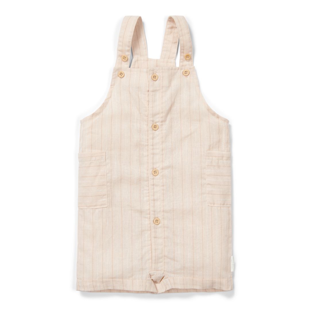 Salopette courte Sand Stripes – Pantalon d'été pour bébés et jeunes enfants