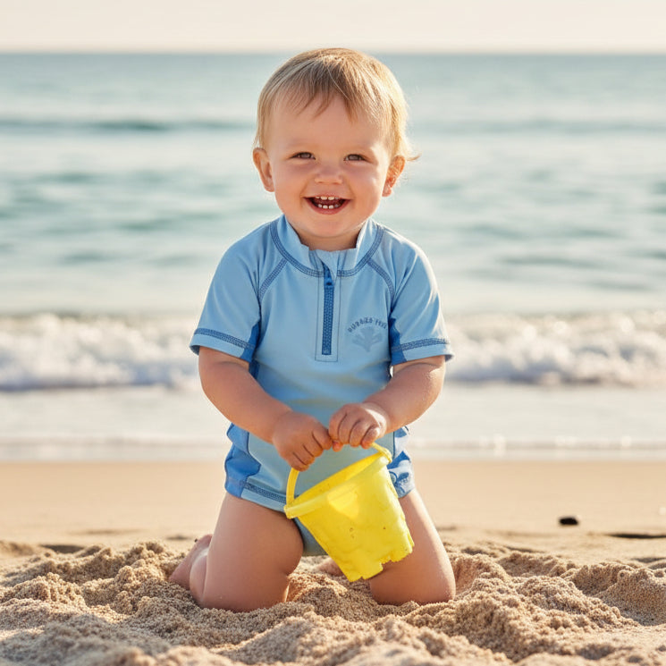 T-shirt de bain à manches courtes Baleine bleue – T-shirt anti-UV pour enfants