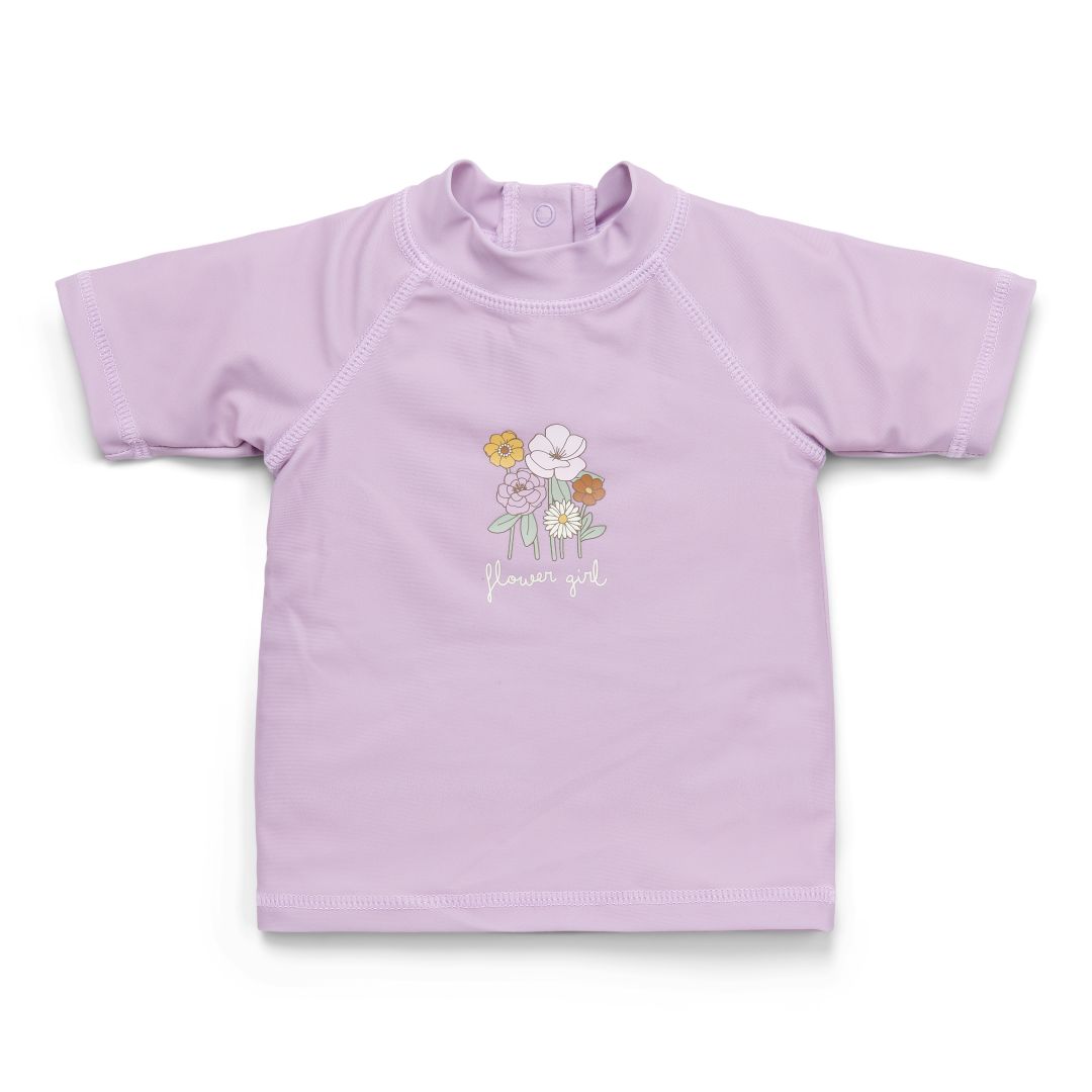 T-shirt de bain anti-UV mauve pour enfant