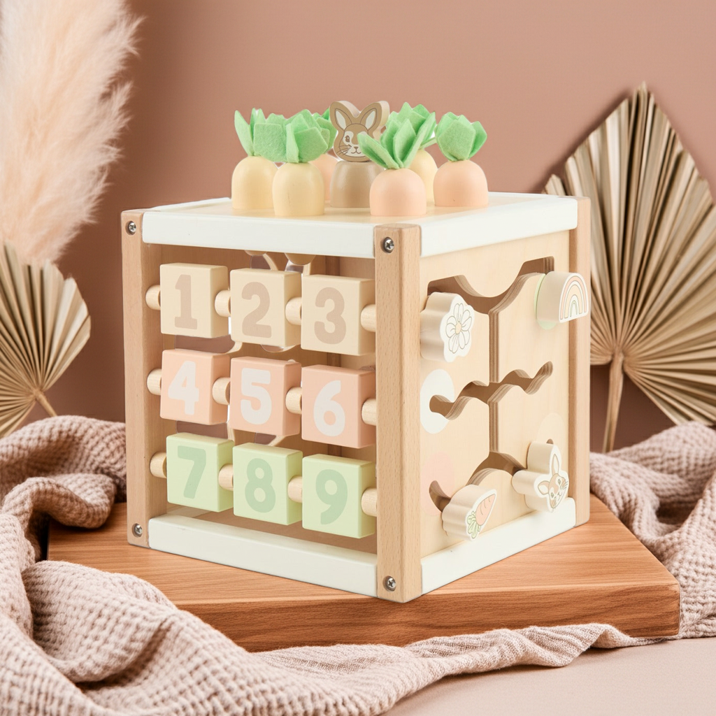 Cube d'activités Lapin Fine en bois | bieco