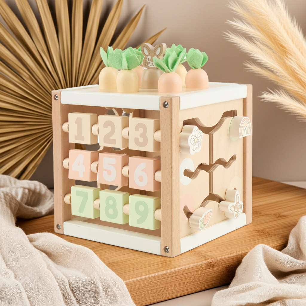 Cube d'activités Lapin Fine en bois | bieco