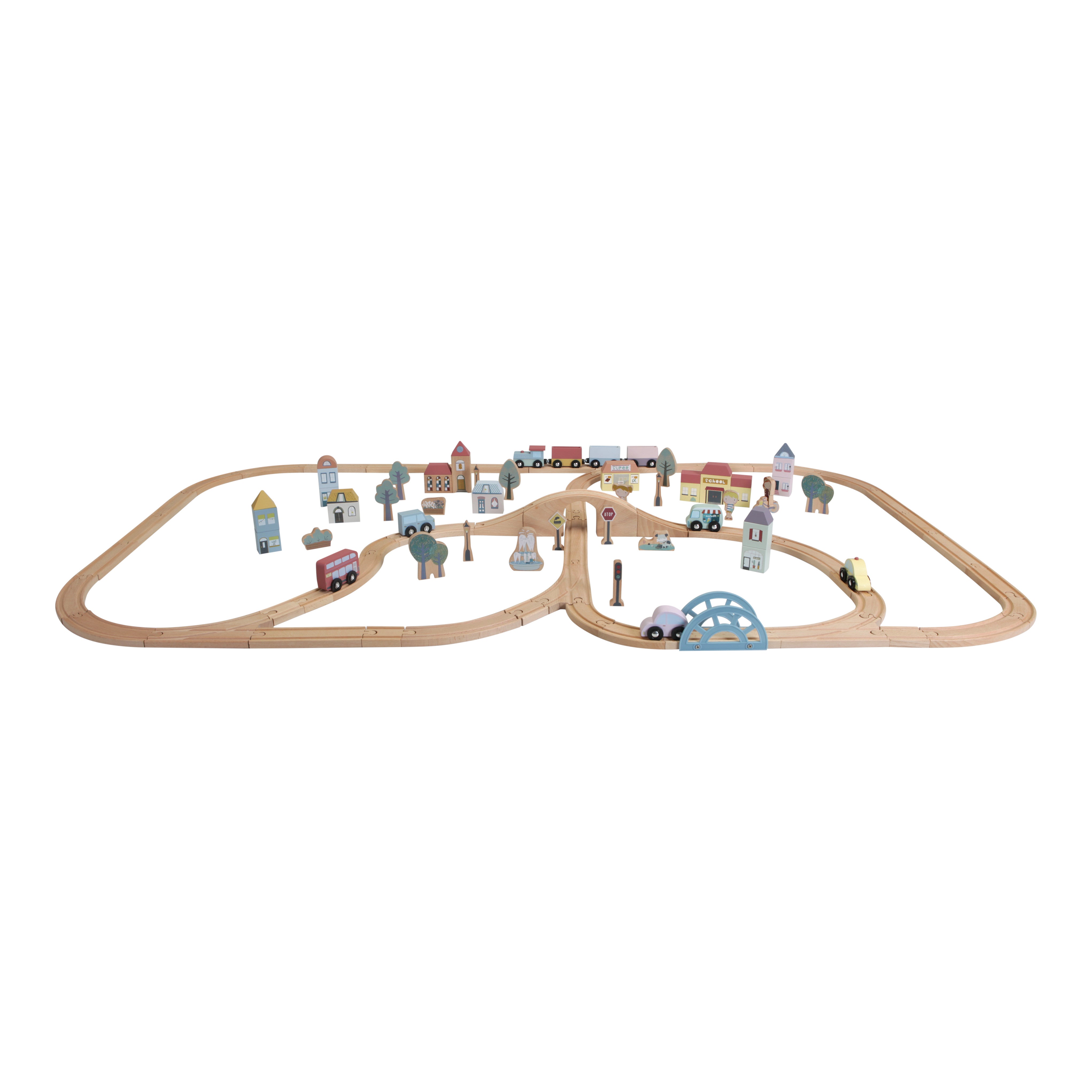 Holzeisenbahn Starterset XXL aus Holz | Schmatzepuffer