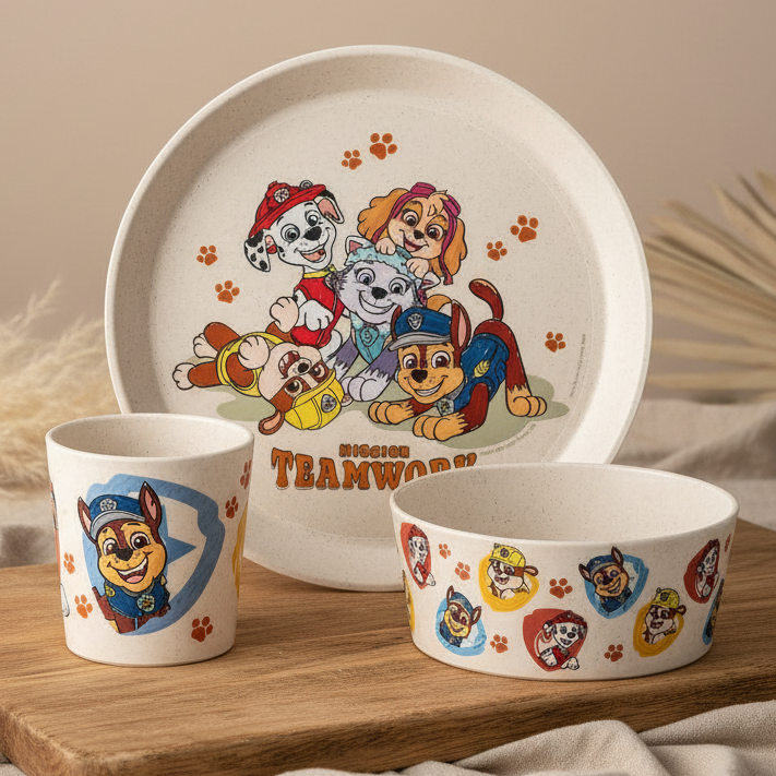 Geschirrset Connect Grow Paw Patrol 3-teilig, sand | Koziol