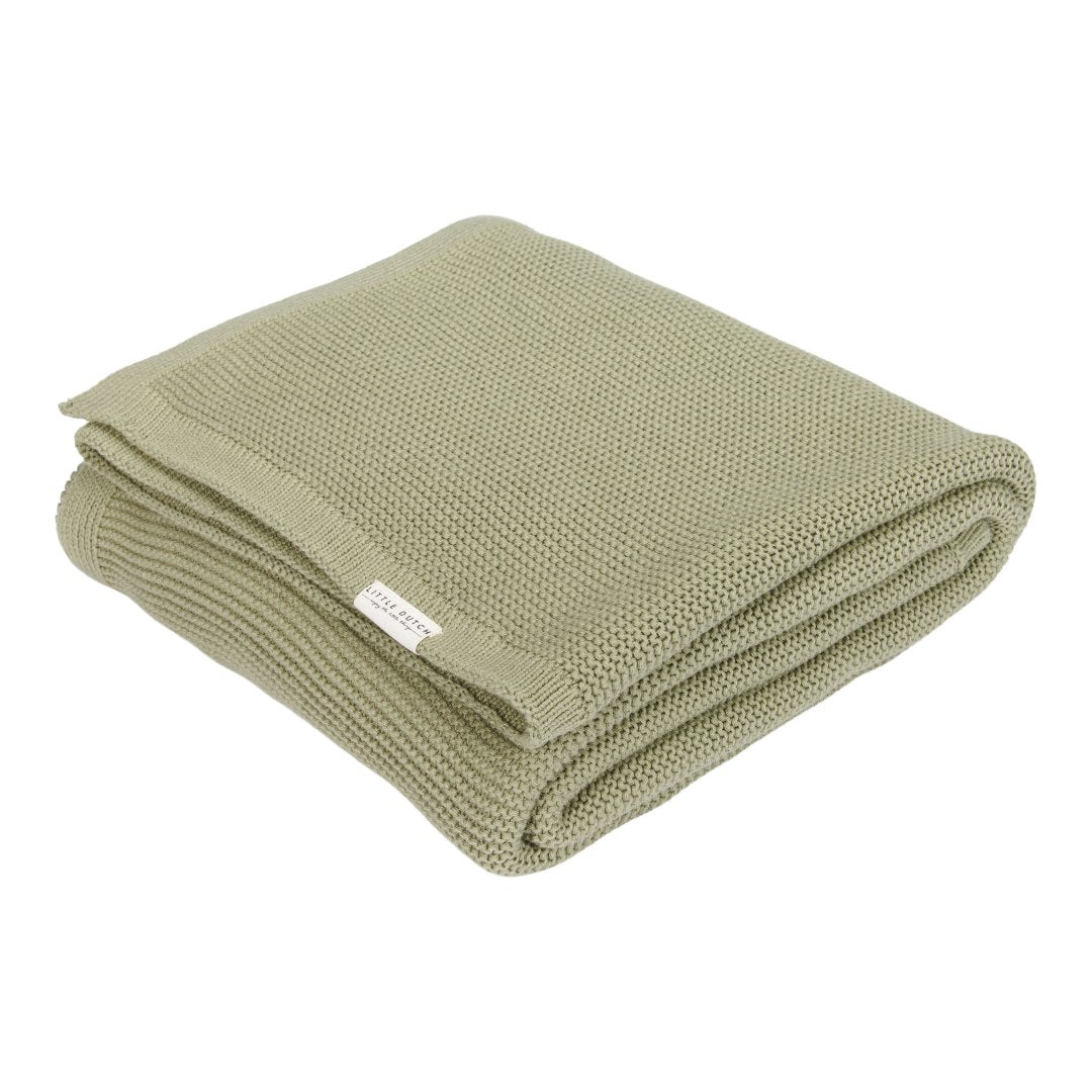 Couette enfant en tricot 110 x 140 cm – Pure Olive | Little Dutch