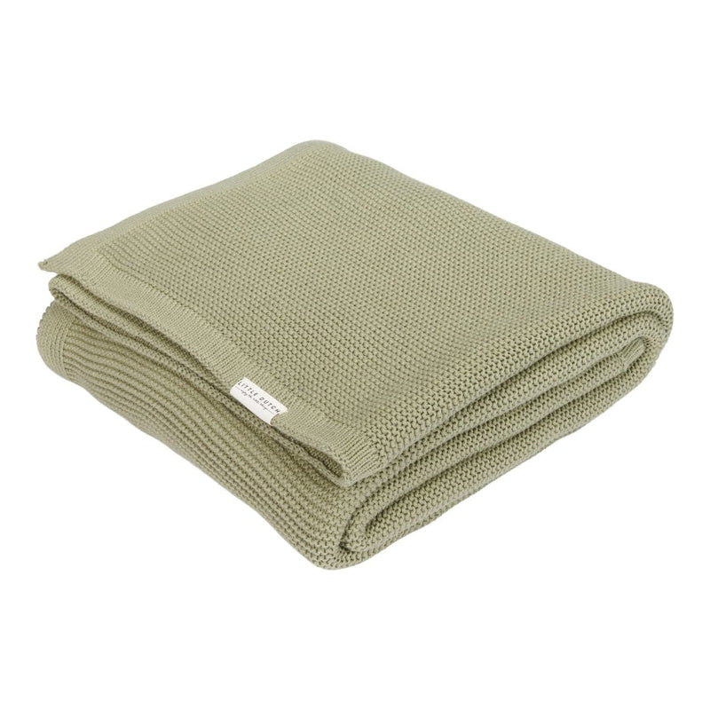 Couette enfant en tricot 110 x 140 cm – Pure Olive | Little Dutch