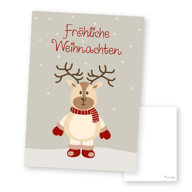 Carte de vœux - Joyeux Noël avec un renne | Smack Means