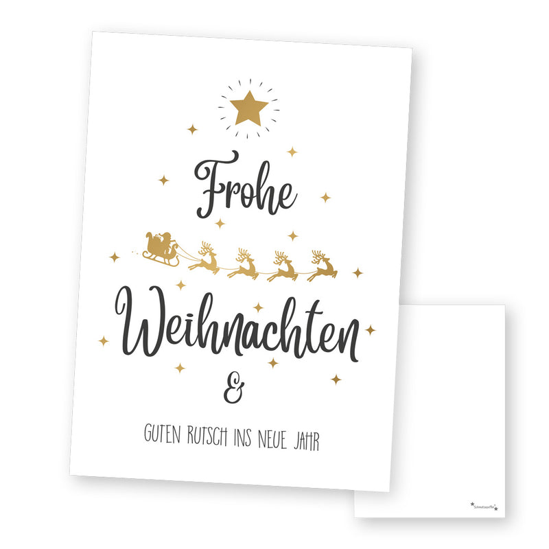 Carte de vœux « Joyeux Noël » - Traîneau
