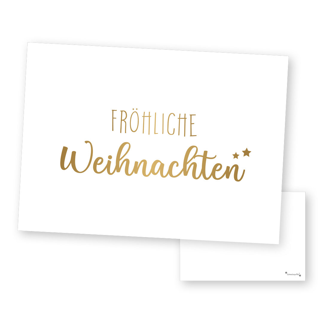 Gold Christmas Card with Christmas Greeting | Schmatzepuffer®