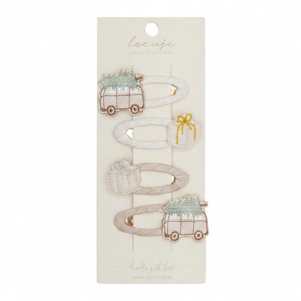 Pinces à cheveux « pinces de Noël en forme de camionnette » | Leevye