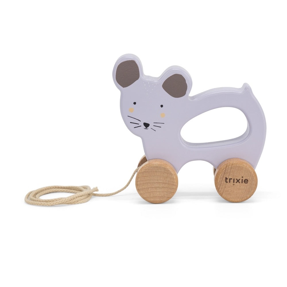 Trixie : Jouet à tirer en bois Madame la Souris pour enfants